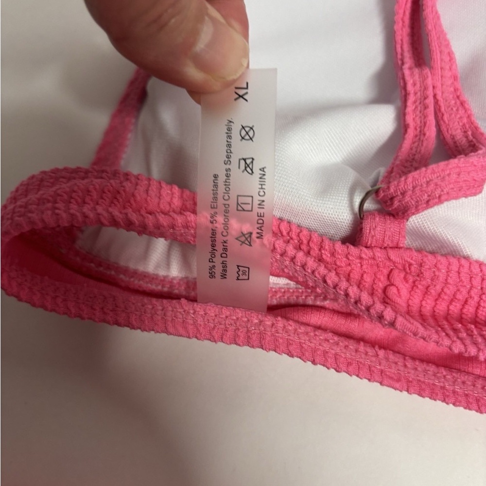 Pink Ribbed Bikini Set - Picture 2 of 4